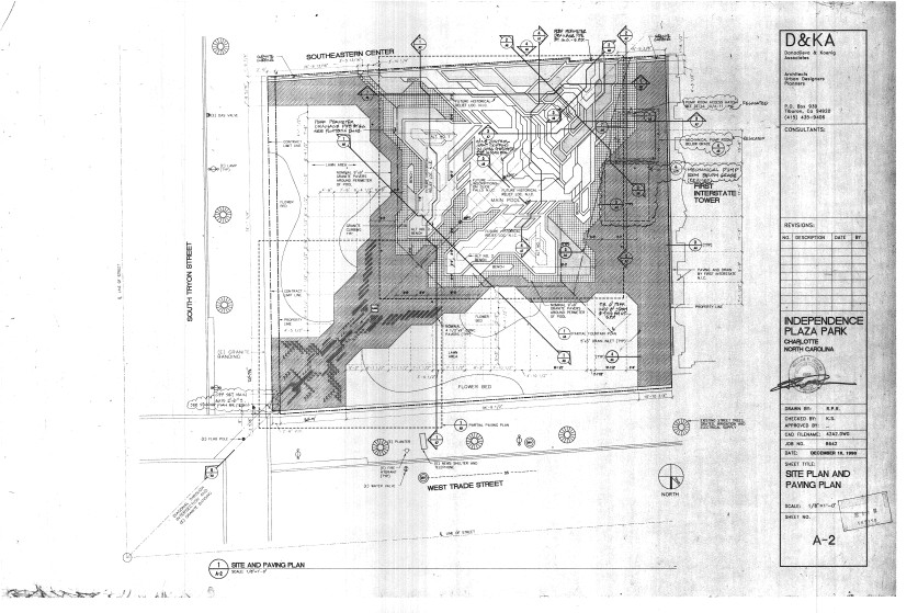 Schematic design drawing for Thomas Polk Park