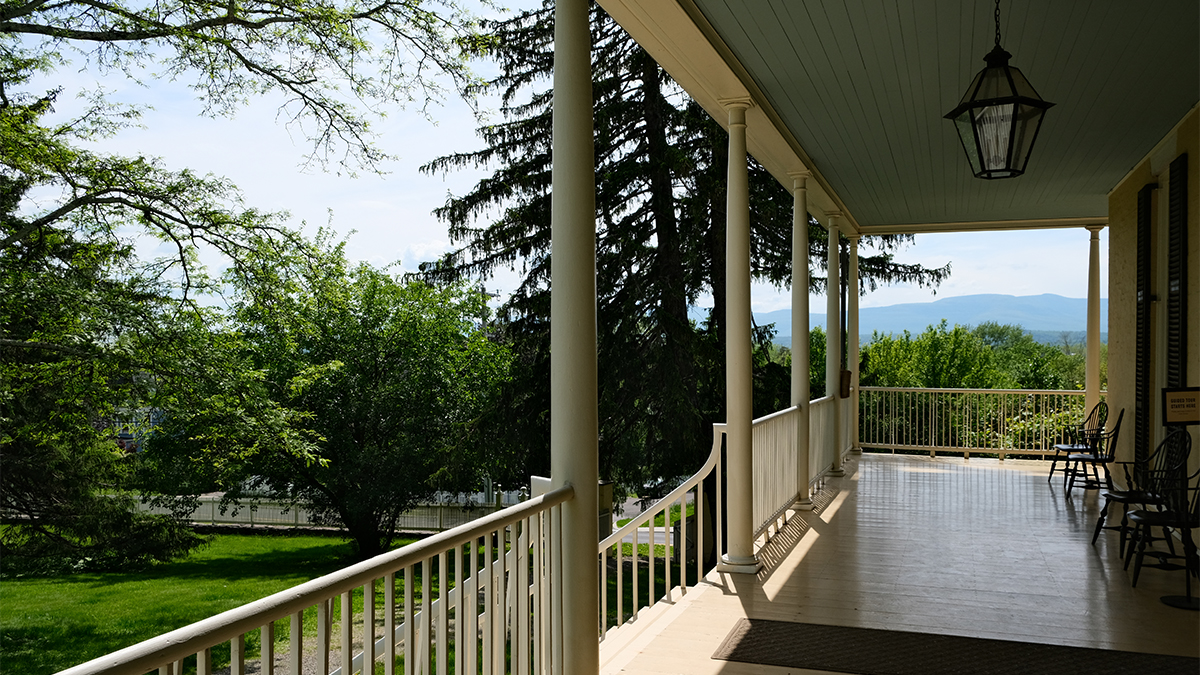 View from the front porch to the surround Catskill Mountains