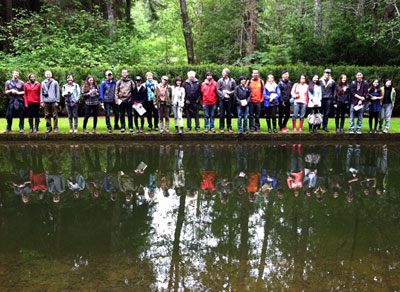 Rich Haag with students in Bloedel Reserve