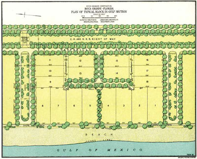 Plan of a Typical Block in the Gulf Section of Boca Grande
