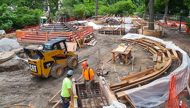 Adventure Playground under construction. 