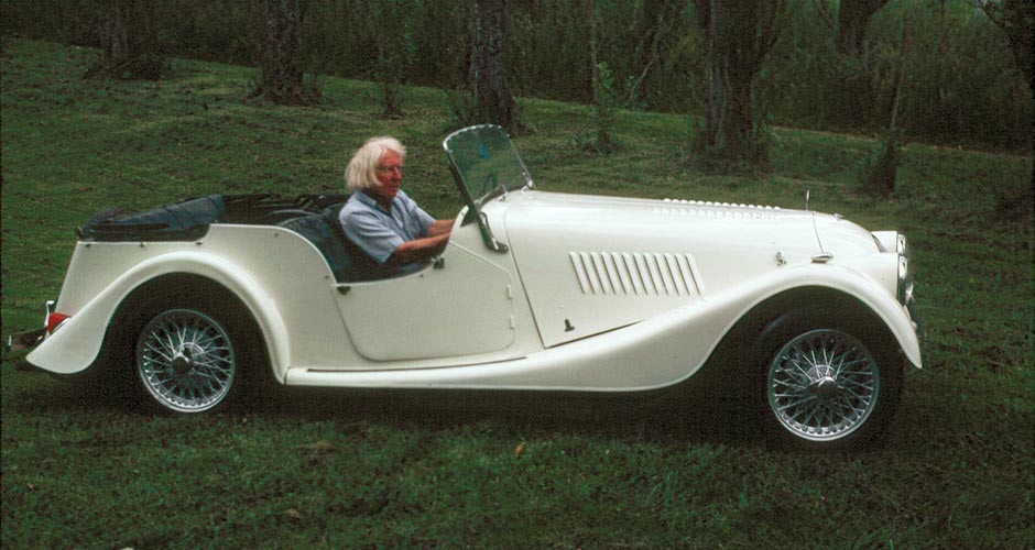 Dan Kiley in his beloved Morgan roadster