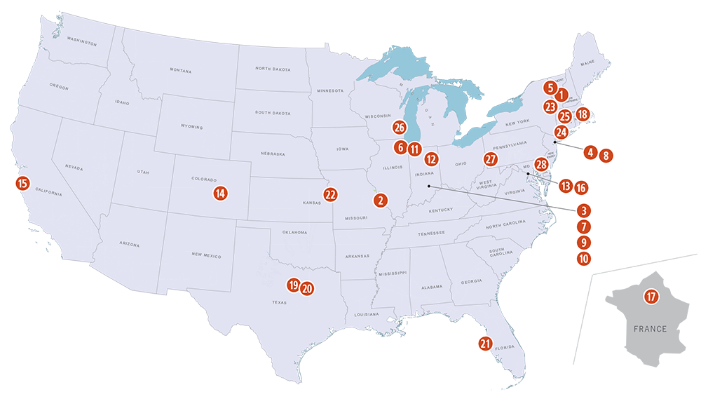 Map of Kiley Projects