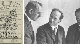 The Family Tree of the Olmsted Firms 1858-1964 (left) - Image courtesy the Frederick Law Olmsted National Historic Site. Olmsted Brothers firm of James Frederick Dawson, Frederick Law Olmsted, Jr., and Percival Gallagher (right)