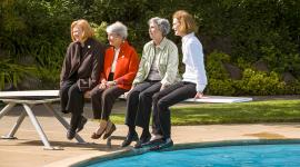 Sally Boasberg (second from right) with Susan Cohen, Cornelia Hahn Oberlander and Charlotte Frieze (left to right) in the Donnell Garden, Sonoma, CA 