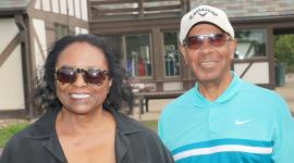 Judge LaJune Lange (left) and Harry Davis (right) at the Hiawatha Golf Club, Minneapolis, MN, 2022