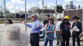 Emancipation Park tour, led by Joe Turner (in blue shirt) - Photo by Charles A. Birnbaum, 2016