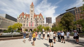 Rice Park, with Landmark Center, St Paul, MN