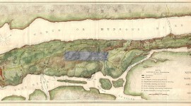 Map of NYC with American defenses in 1776, the black and white area is the site of Central Park