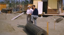 Ruth Shellhorn with Walt Disney, Anaheim, CA, July 2, 1955