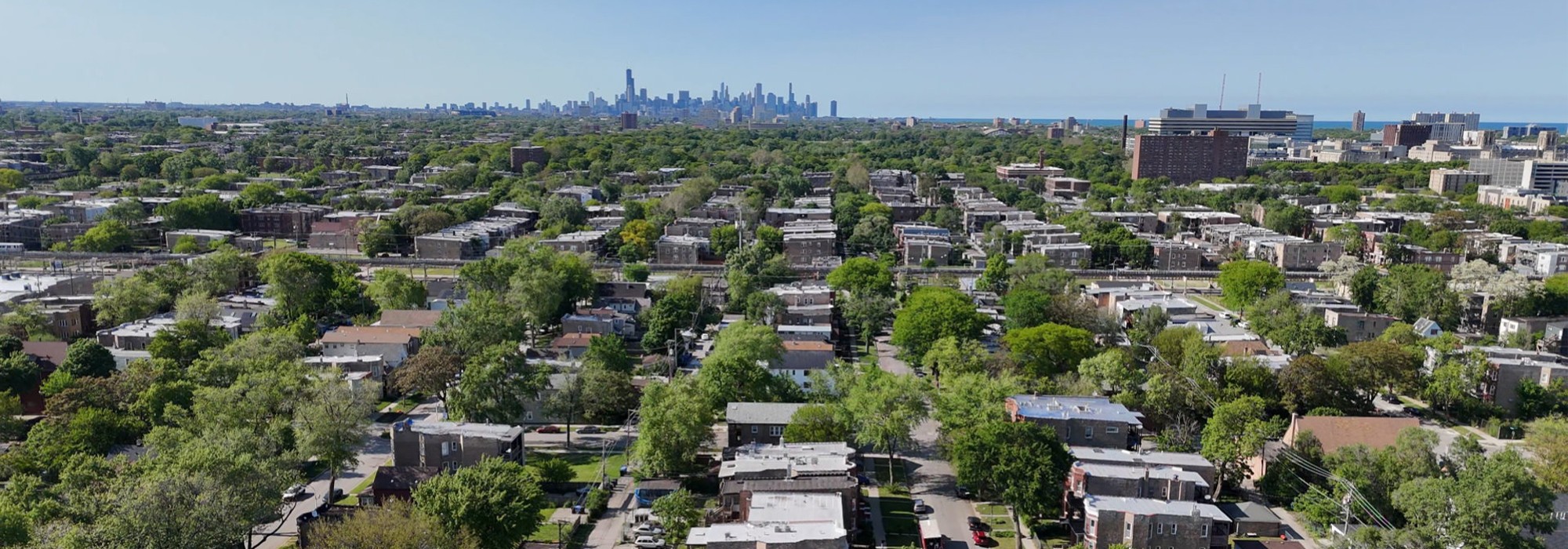 Aerial view of neighborhood