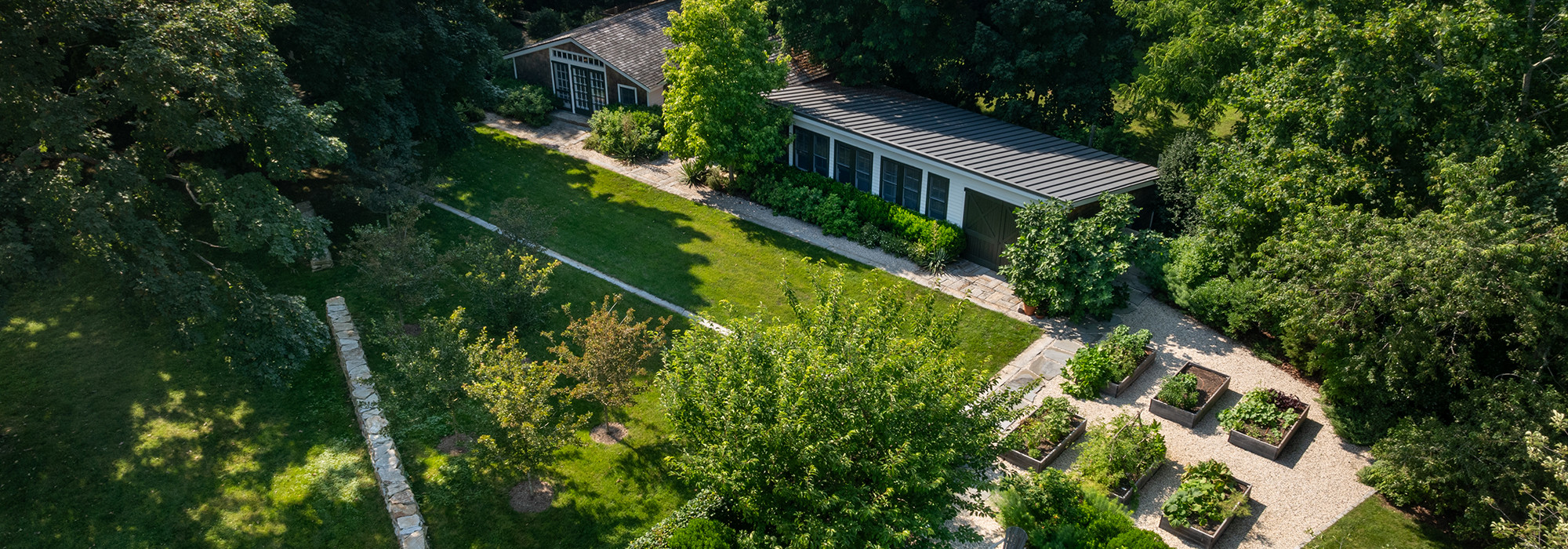 Overhead View of the Backyard of Historic Orient