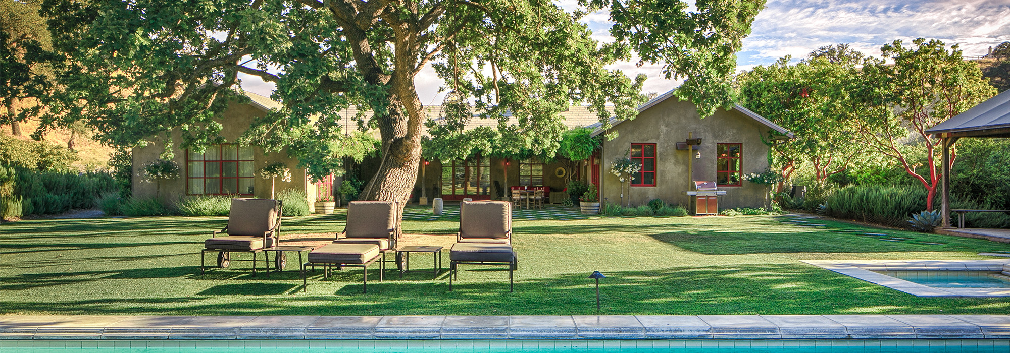 Valley Oak Ranch pool area, Santa Ynez, CA