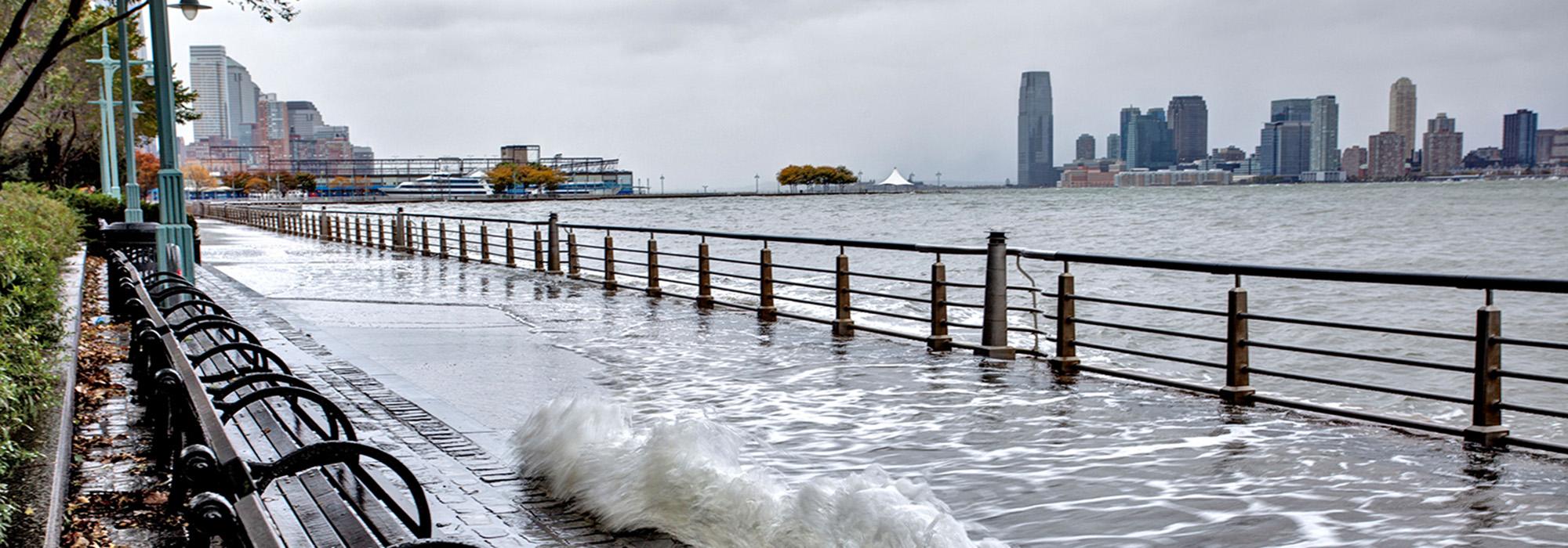 Battery Park flooding, New York, NY