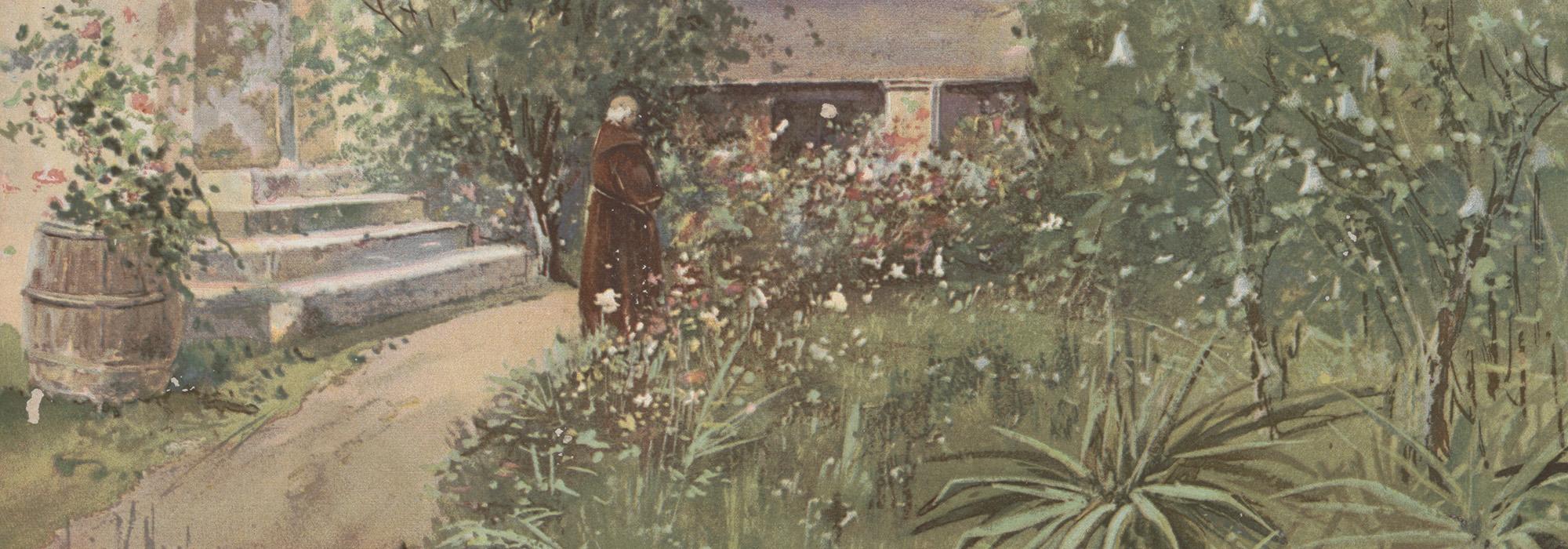 Santa Barbara Mission, Garden Scene