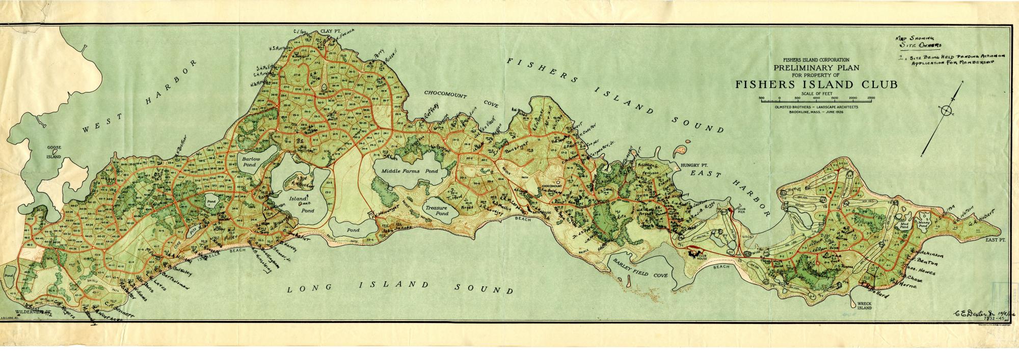 Preliminary Plan for Fishers Island, 1926