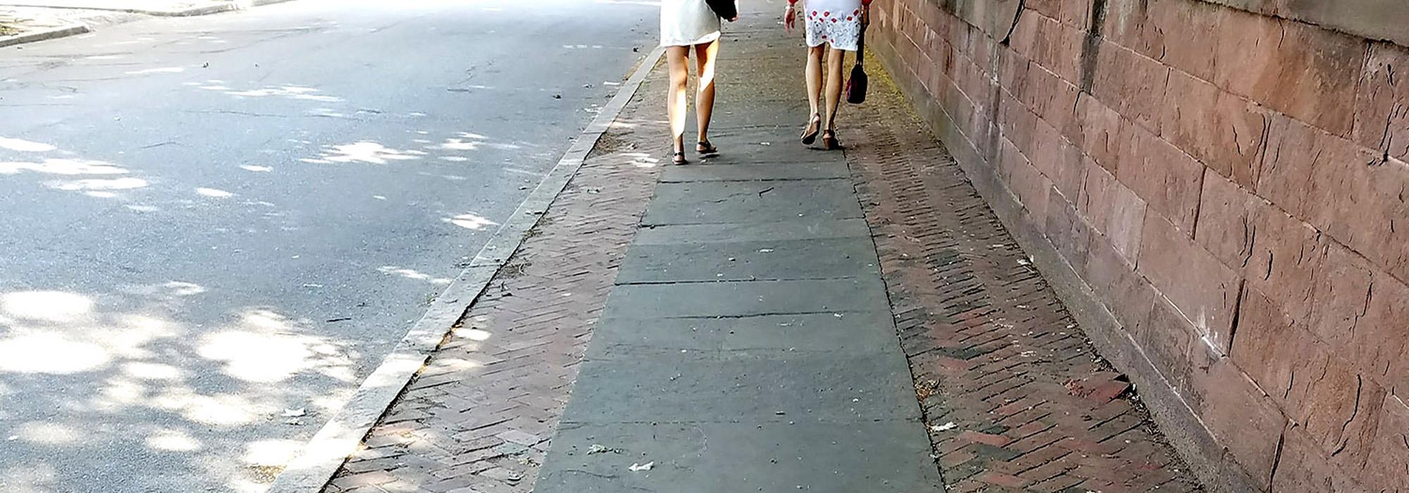 Flagstone sidewalk in Providence, RI