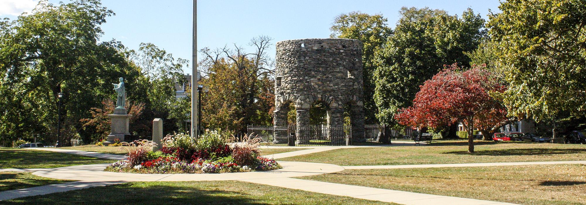 Touro Park and Stone Mill, Newport, RI