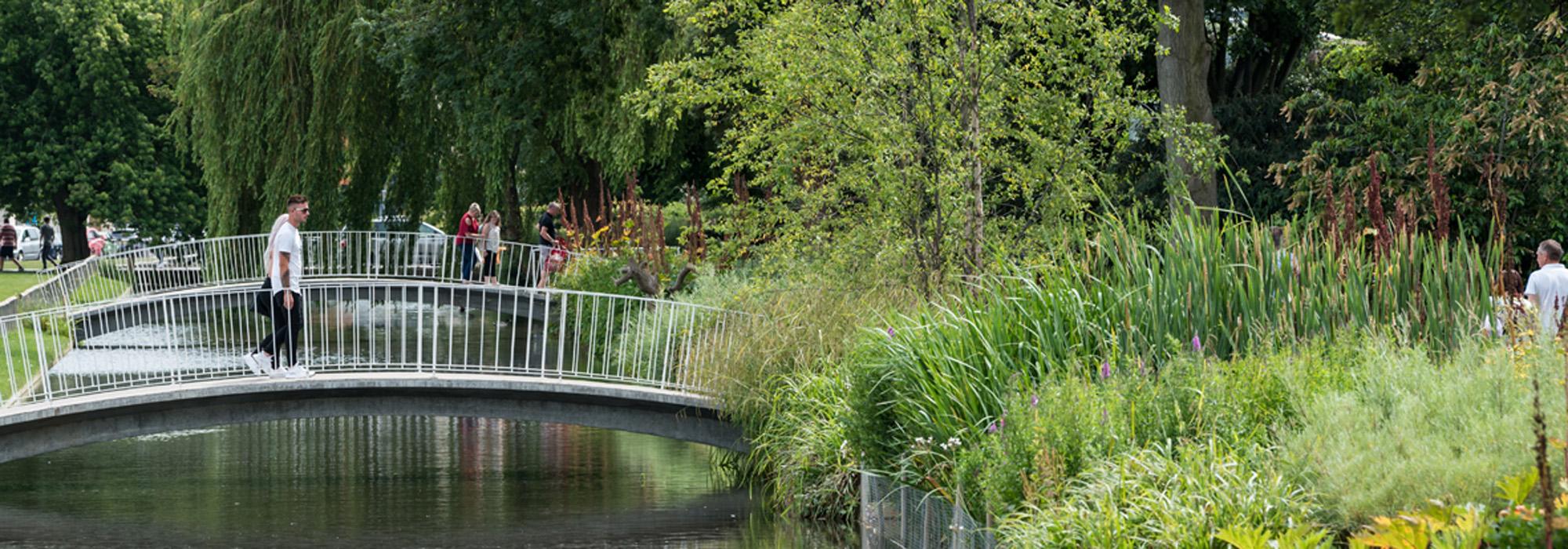Hemel Water Gardens after restoration, Hemel, UK