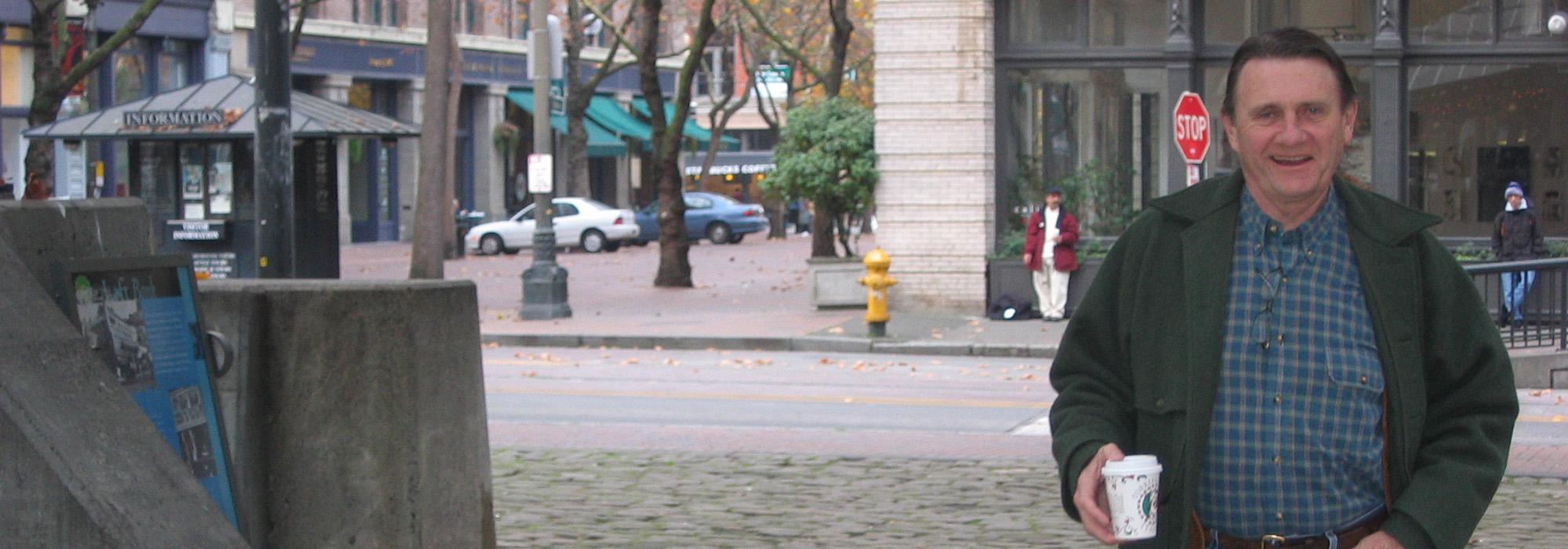 Grant Jones in Occidental Park, Seattle, WA