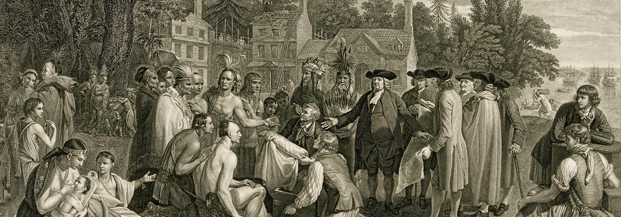 William Penn's treaty with the Indians, when he founded the province of Pennsylvania in North America 1681