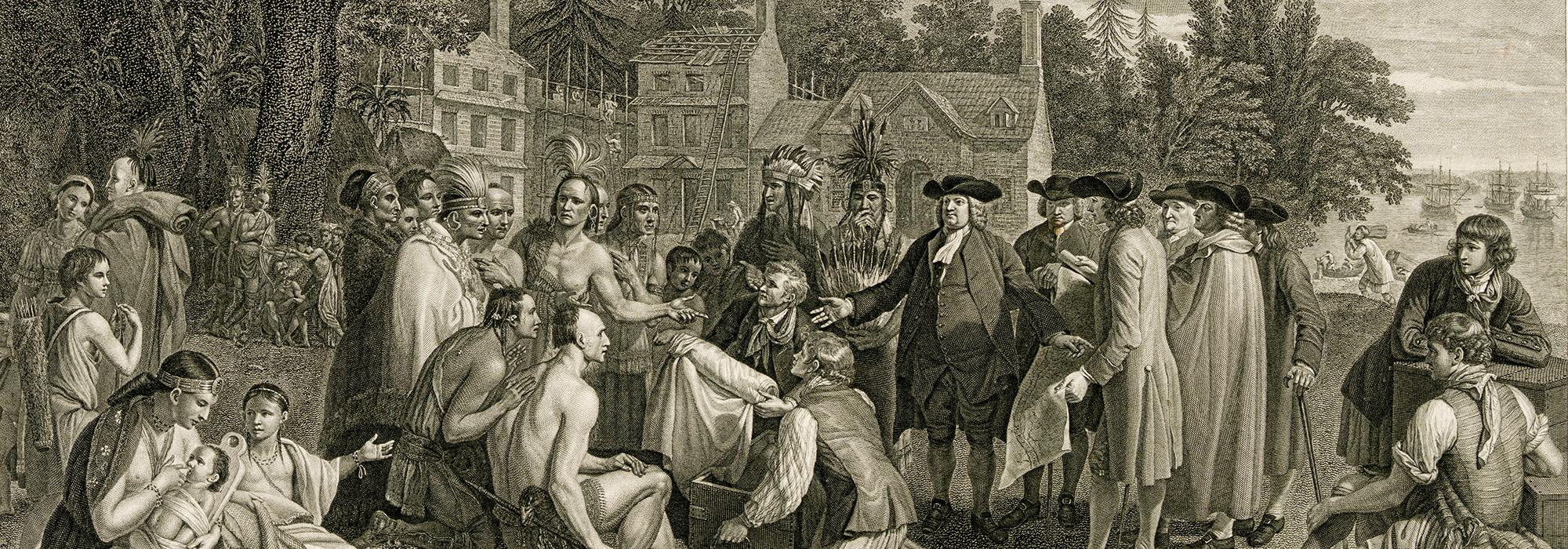 William Penn's treaty with the Indians, when he founded the province of Pennsylvania in North America 1681