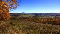 Sweeping views of meadows with mountains in the distance