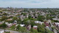Aerial view of neighborhood