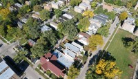 Aerial view of neighborhood