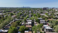 Aerial view of neighborhood