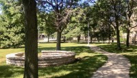 Council ring and path in the woods