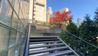 Stairs around elevator tower