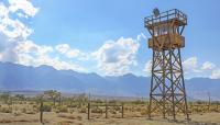 A guard tower at Manzanar Relocation Center at Lonepine, CA
