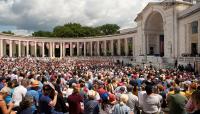 Chairman of the Joint Chiefs of Staff Marine Corps Gen. Joe Dunford delivers remarks during a Memorial Day observance ceremony at Arlington National Cemetery