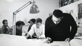 Don Carter, Jean Walton (second from left), Lawrence Halprin, Richard Vignolo, and Richard Haag