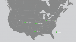 Map of George Kessler's projects in the What's Out There Database