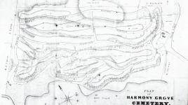 Plan of Harmony Grove Cemetery, Boston, MA, by Alexander Wadsworth, 1839