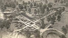 Plan of Rose Gardens in Trinity Park, Fort Worth, TX by Hare & Hare