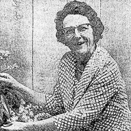 Black and white photo of Roberta Wightman
