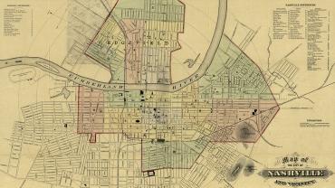 Map of The City of Nashville and Vicinity, Nashville, TN