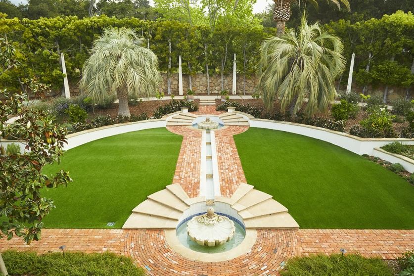 Lawn with fountains 