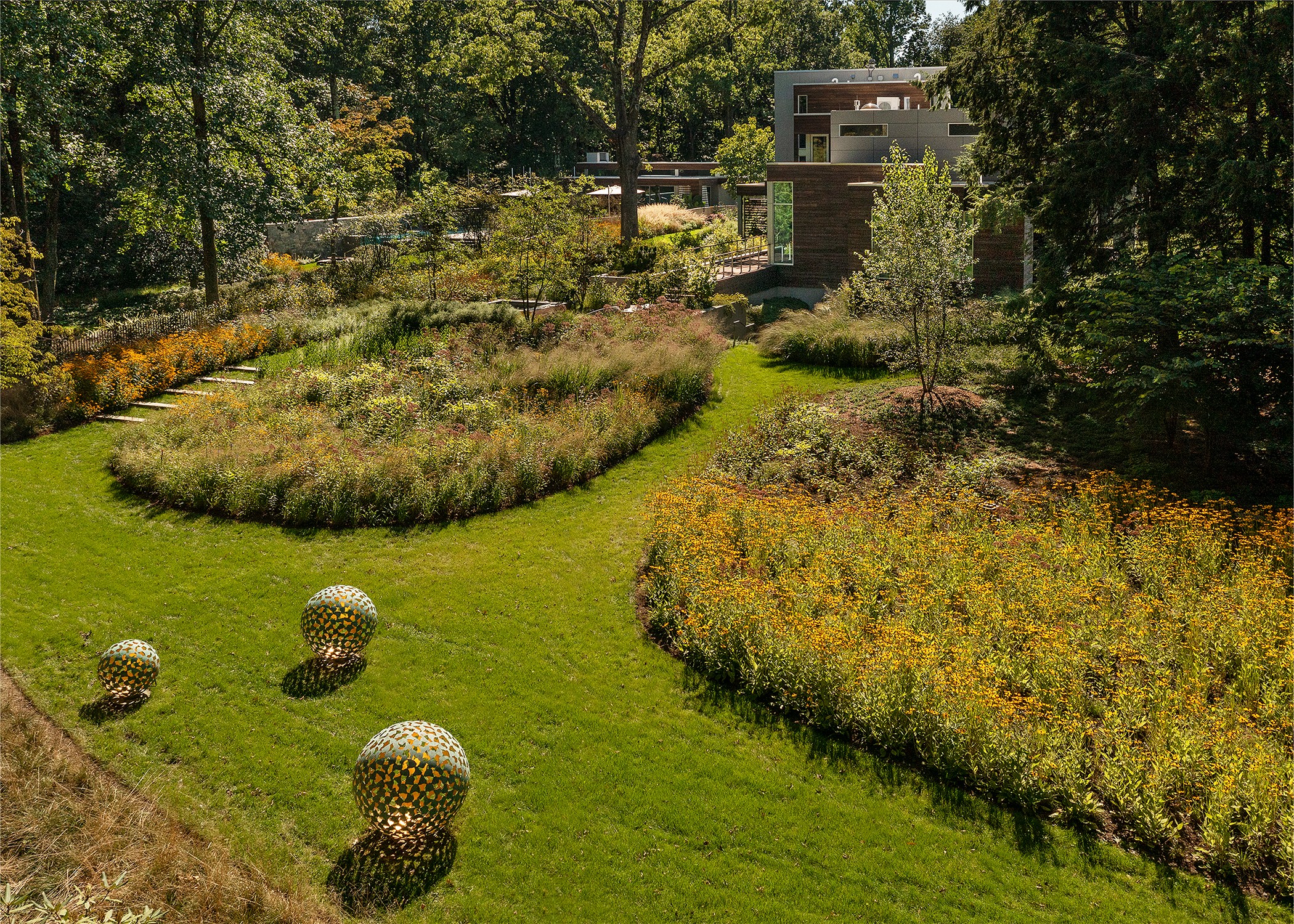Gardens and lawn of Tango House