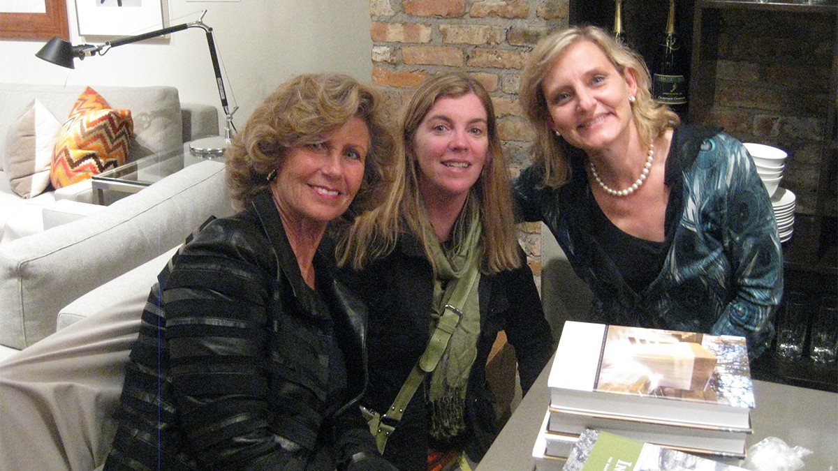 Board member Jo Ann Nathan, Bonnie Tawse (author of the Chicago Kid's Guide), and Julia Bachrach from the Chicago Park District at the Room & Board's launch party and book signing.