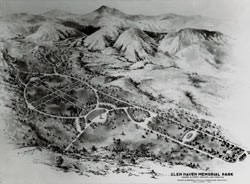 Aerial perspective of Glen Haven Memorial Park