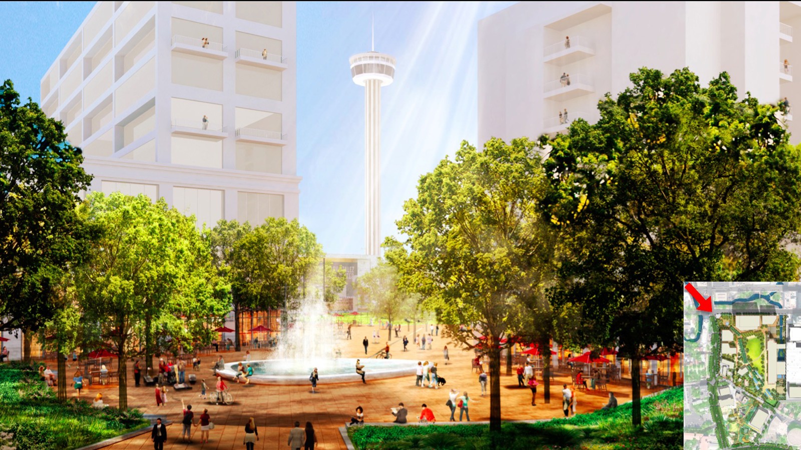 Hemisfair Park, Source Plaza - Rendering courtesy the Hemisfair Park Area Redevelopment Corporation