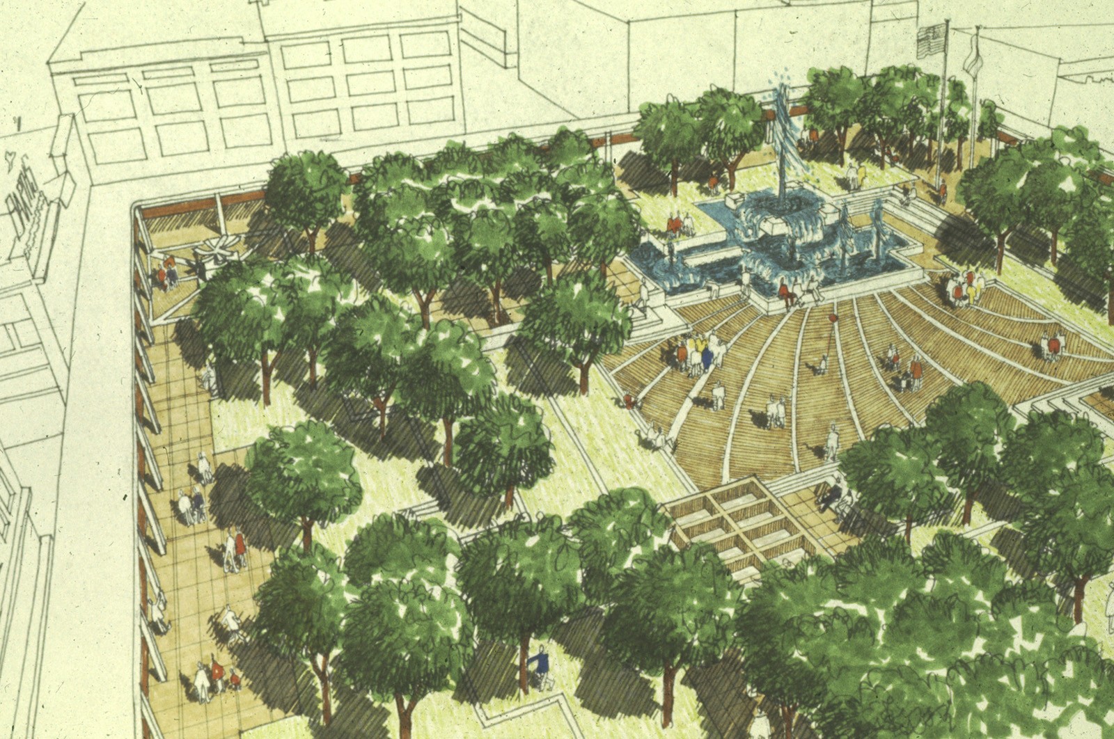 MO_Springfield_ParkCentralSquare_feature_courtesyOfficesofLawrenceHalprin_01.jpg Perspective of Park Central Square