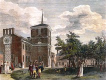 William Russell Birch, Back of the State House, from The City of Philadelphia in 1800, 1799