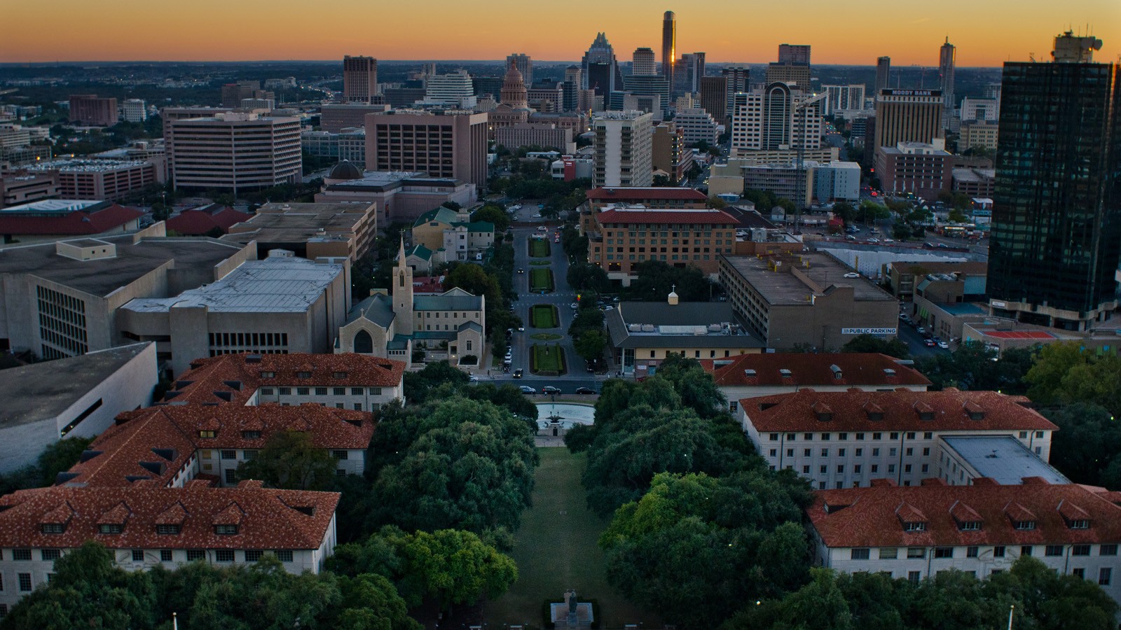Sunset from the University of Texas at Austin Tower