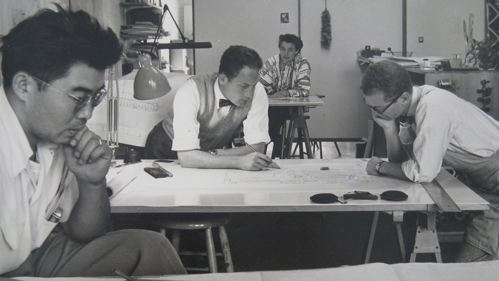 Jean Walton in Lawrence Halprin's Office - Photo courtesy of the Architectural Archives of the University of Pennsylvania