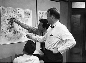 Robert Royston offers advice during a design studio at the University of California at Berkeley